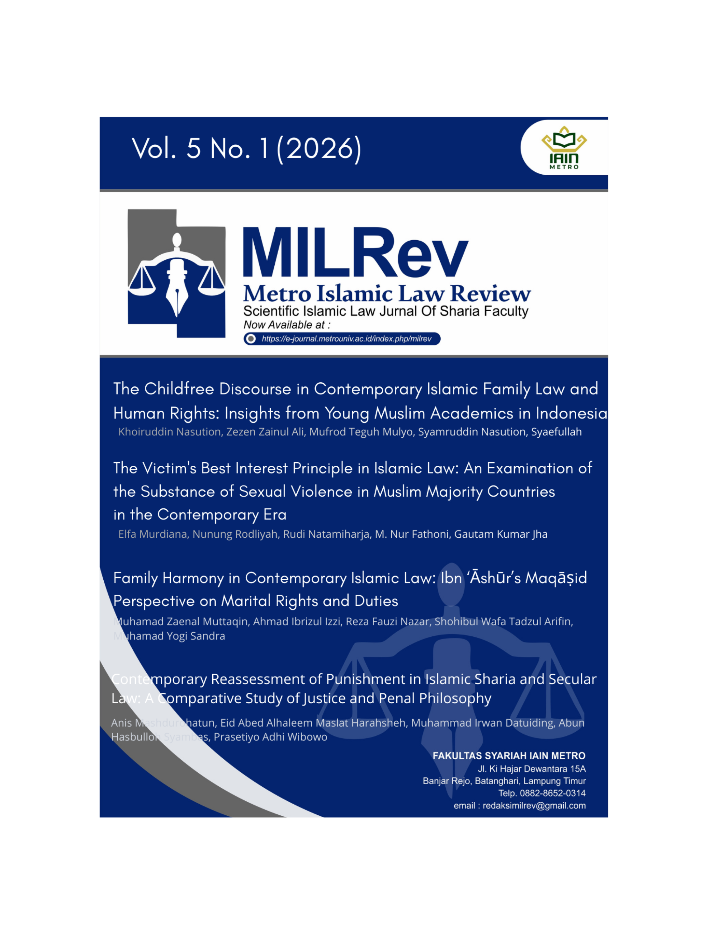 					View Vol. 5 No. 1 (2026): MilRev: Metro Islamic Law Review
				