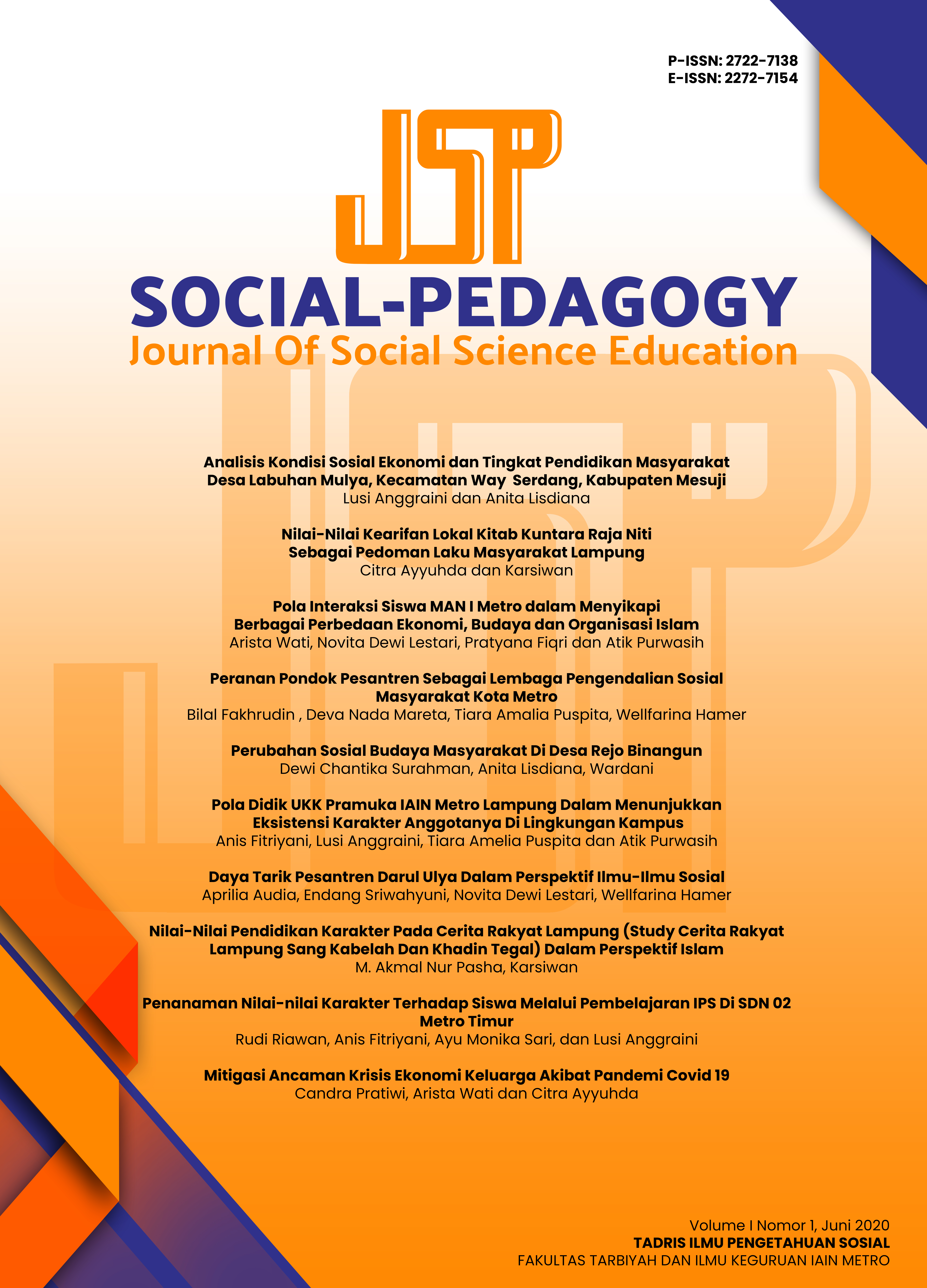 					View Vol. 1 No. 1 (2020): Social Pedagogy: Journal of Social Science Education
				