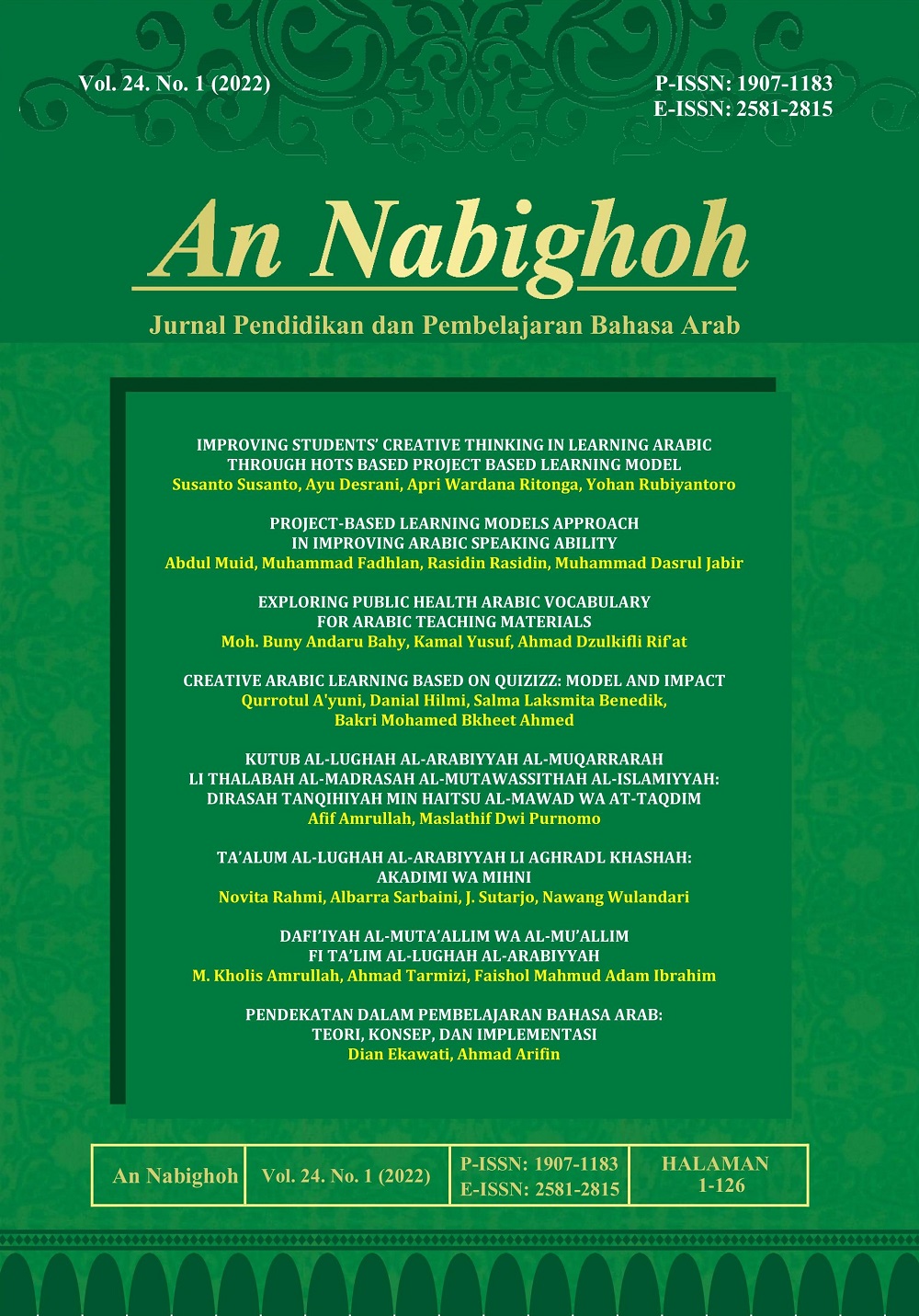 					View Vol. 24 No. 1 (2022): An Nabighoh
				